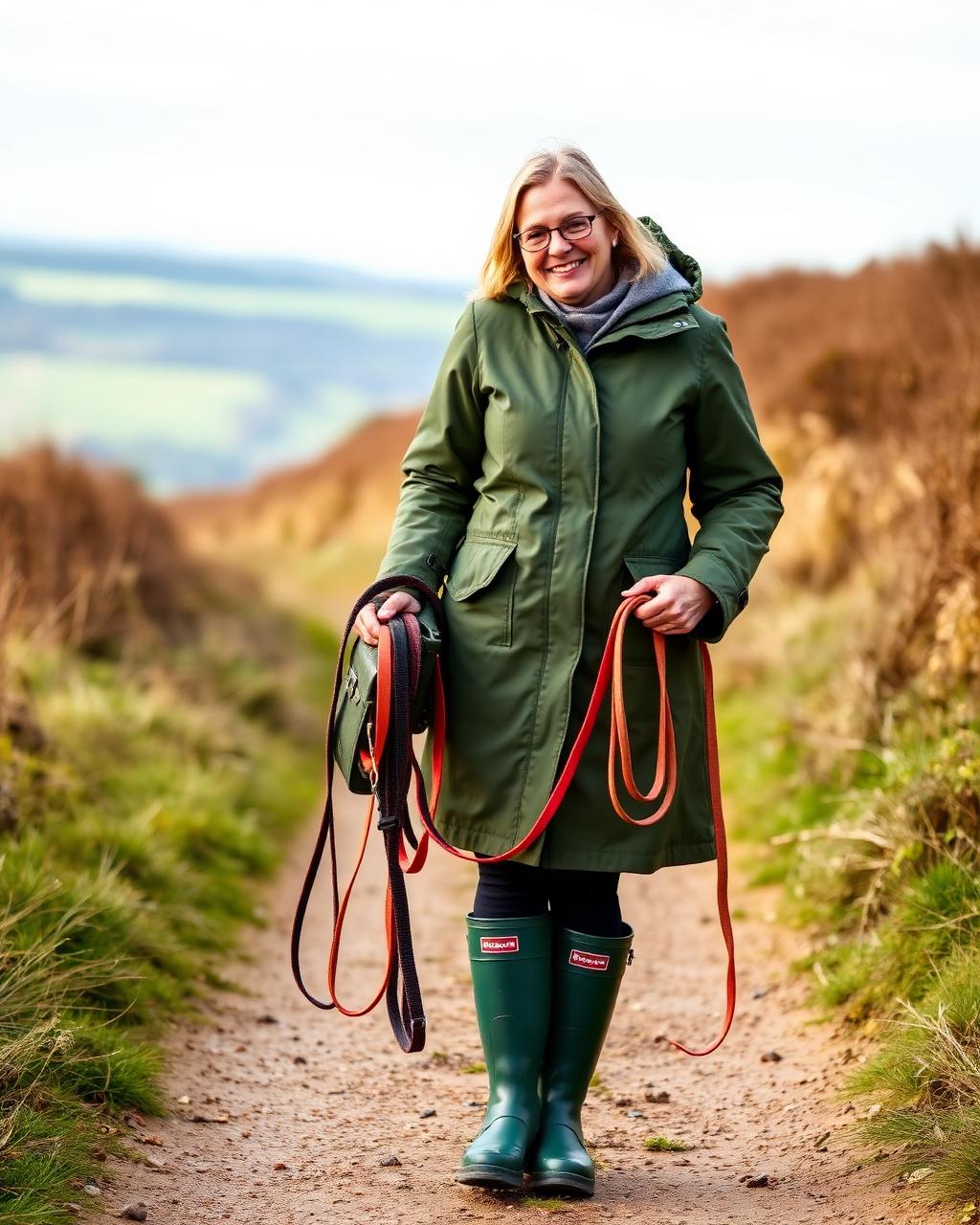Lead walker Hannah on a South Downs path